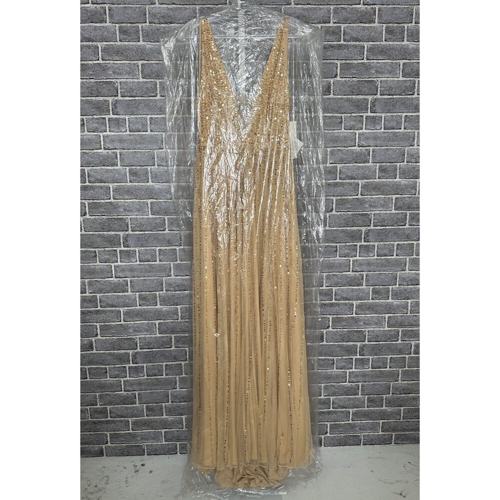 **NEW** Mac Duggal 10700 V Neck Sunset Sequin Gown Maxi Dress Size 20 - Picture 2 of 6